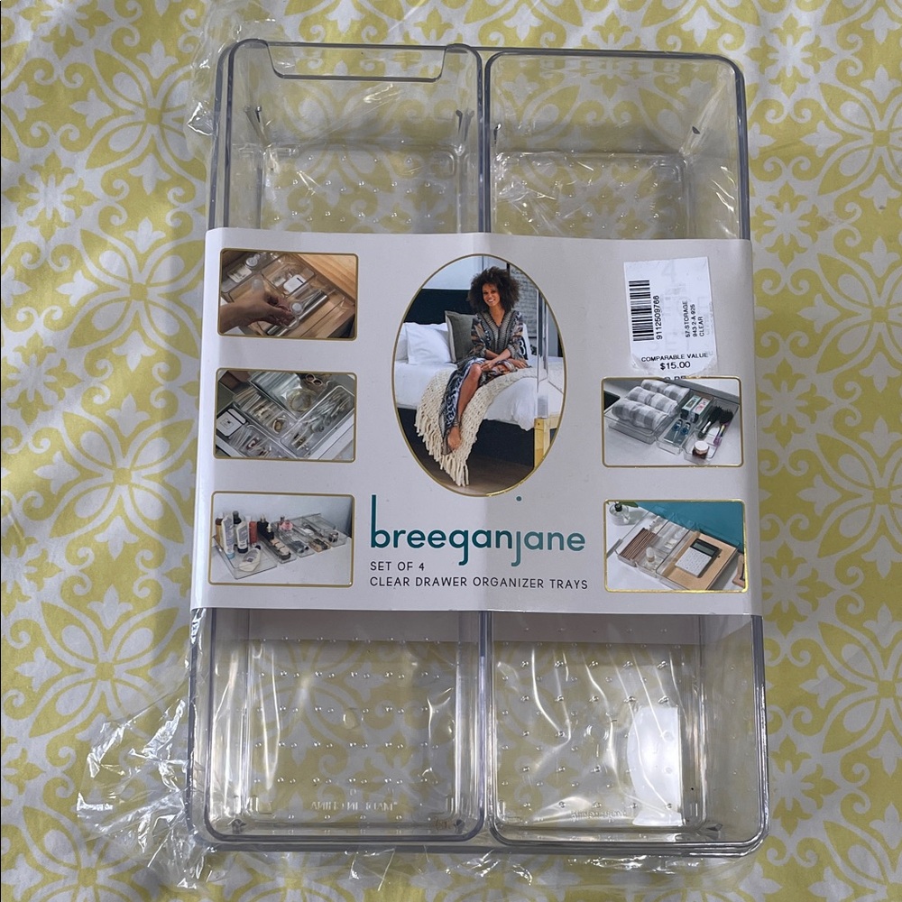 Set of 4 Clear Drawer Organizer Trays NIP Multi-Use Storage - Picture 2 of 9